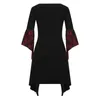 Casual Dresses For Women Fashion Halloween Gothic Cosplay Costumes Lace Punk Party Gown Vintage Dress Irregular Hem