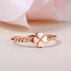 Cluster Rings Classic Glossy 4-Leaf Clover 18k True Real Solid Gold Bands for Women Women Girl Girlfriend Fine Fancy Office Jewelry Gift