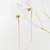 Dangle Küpeler Lavifam 925 STERLING Gümüş Tel Çizim Aşk Kalp Uzun Zincir Kadınlar için İnce Kız Kulak Takı