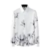 Roupas de Marca Outono Estilo Chinês Estampado Camisa Masculina Moda Manga Comprida Casual Camisas de Vestido de Negócios Banquete Social Blusa