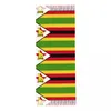 Cachecóis personalizados com estampa de bandeira do Zimbábue longa franja cachecol feminino antifrio