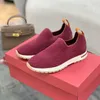 Loro Piano Fashion Lp Women's New Shoes Shoes Net Red Elastic Belt Single Shoe Large Casual Knitted Couple Shoes Shoes