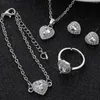 Collier boucles d'oreilles ensemble européen américain transfrontalier cuivre cadeau CZ Zircon pêche coeur Bracelet bague bijoux pour femmes
