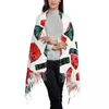Foulards aquarelle pastèque tranches femmes chaud hiver infini ensemble couverture écharpe couleur pure