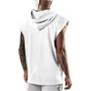Men's Tank Tops Fitness Pullover Sports Casual Top Sleeveless Hooded Vest Loose 230802
