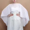 Foulards robe de mariée châle mince pull à la mode femmes en mousseline de soie élégant ourlet irrégulier col rond robe de fronde pour tous