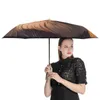 Parapluies Lion 3 Pli Auto Parapluie Vecteur Animaux Plats Manteau Noir Protection UV Portable Pour Hommes Femmes