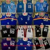 Prawdziwe zszywane koszulki w koszykówce zachodnie retro autentyczna haft haftowa żółta biała zielona fioletowa czarna czerwonocze niebieska koszulka baskeball rozmiar xs-xxl