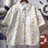 Женские блузки в японском внедорожнике в стиле каваи, печатная эстетика, кнопка кардиган рубашки летние повседневные рассылки All Match Girl Clothing 2023