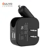 Chargeurs de voyage pliants chargeur mural voiture 2 en 1 convertisseur compact double ports USB 5V 2.1A charge rapide adaptateur secteur AC/DC