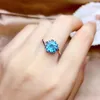 Cluster Rings Gift Natural Real Topaz Ring Wedding Engagement Fine Jewelry Wholesale 925 Sliver