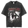 Men's T-Shirts Anime Chainsaw Man Men T-shirtd 100% Cotton Washed T Shirt Unisex Streetwear Retro Tees Harajuku Casual Pochita Tops Y2K Clothes 230802