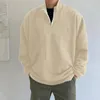 Men's Hoodies Solid Color Stand Collar Sweater Oversized Pullover Sweatshirts Long Sleeve Sweatshirt Undershirt Sudaderas