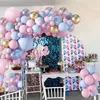 Andra evenemangsfestleveranser 124 st macaron rosa blå ballong Garland baby shower ballon båg kön avslöja bröllop födelsedagsjubileum kärlek dag dekor 230802
