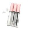 Garrafas de armazenamento Garrafa de plástico Vazio Tubo transparente Tampa rosa 3ML 30/50Pçs Lipgloss Cosmético Cílios Recipiente para delinear os olhos Recarregável