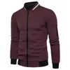 Herren Hoodies 2023 Europäische Größe Pullover Reißverschluss Stehkragen Mantel Plaid Solid Cardigan