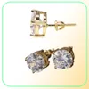Heren Hip Hop CZ Stud Earrings sieraden Hoogwaardige mode ronde goud zilver gesimuleerde diamant oorbel voor MEN2550448