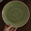 Plates Bohemian Wind Ice Crack Ceramic 8 Inch Western Inventory Heart Plate Dessert Breakfast Dinner Set Dishes