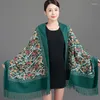 Scarves Embroider Flower Cashmere Pashmina Women Thicken Warm Winter Scarf Tassel Shawls Elegant Lady Cape Wraps Soft Blanket