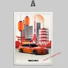 Leinwandgemälde Japan Auto Nissan – R34 Skyline GTR V-Spec Kunst Vintage Druck Bilder Wandkunst Modernes Büro Wohnzimmer Heimdekoration Motorsport Junge Geschenk w06