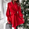 Womens Clothing Casual Fashion Pure Color Shirt Skirt Dress Autumn And Winter Style