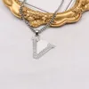 20Style Luxury Designer Brand Double Letter Necklaces Chain 18K Gold Plated Diamond Sweater Newklace for Women Wedding Jewerlry Accessories
