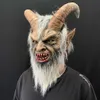Party Masks Scary Mask Demon Devil Horn Latex Masks Halloween Movie Cosplay Party Costumes Decoration Accessories L230803