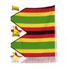 Halsdukar personlig tryckt zimbabwe flagga långhögen fransar män halsduk kvinnors anti chill