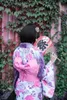 Roupas étnicas Japonês Kimono Cosplay2023 Moda Retro Estilo Gradiente Floral Impressão Roxo Cinturão Elegante Temperamento Tradicional Vestido