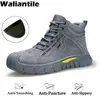 Bottes Waliantile bottes de sécurité de haute qualité chaussures de travail incassables de protection pour hommes embouts en acier imperméables bottes pour hommes non détachables Z230803