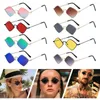Sunglasses Vintage UV Protection Film Metal Small Diamond Shape Sun Glasses Men's Shades Women's