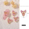 Nail Glitter 10st Zircon Pink Pendant Bowheart Charm Gold Silver Luxury Bowtie Alloy Dangle Jewels Accessories Heart Shaped 230802