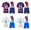 Barnfotbollssatser Raphinha Kessie Pedri Lewandowski Soccer Jerseys Ferran Camisetas de Football Ansu Fati 2023 2024 Gavi Kounde