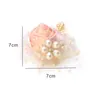 Decorative Flowers Bridesmaid Wrist Bracelet Wedding Prom Polyester Ribbon Rose Hand Pearl Bow Bridel Accessories