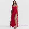 Novo estilo de vestidos sensuais para a noite Spicy Girl Dress Split Strap Sling Prom Maxi Bodycon Vestido elegante para mulheres