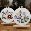 Chinese Style Products Easy Flower DIY Embroidery for Beginner Pattern Printed Cross Stitch Hoop Set Needlework Sewing Art Craft Home Decor