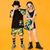 Scène Porter Enfants Jazz Danse Costume Camouflage Rue Hip Hop Danse Tenues Filles Garçons Tambour Performance Vêtements Sport DNV15106