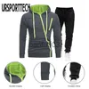 Herren-Trainingsanzüge, modischer Trainingsanzug, Herren-Sets, Hit-Farbe, diagonaler Reißverschluss, Hoodies, Sweatshirt, Hosenanzüge, Herren-Trainingsanzug, Sportbekleidung, Hoodie-Set, 2-teilig, J230803