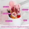 Boîtes de rangement Makeup Brush Stetrage EST Dustroproping Imperproof 360 Rotation Cosmetics Maling Up Organizer avec couvercle pour la vanité