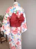 エスニック服女性の日本の伝統的な着物とオビ花柄の祭りゆきコスプレコスチュームポグラルロングドレス