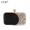 Sacos de noite Casamento Diamond Woman Bag Clutch Silver Gold Crystal Handbags Sling Package Celular Pocket Matching Wallet Purse