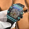 2023 Orologio da lavoro dal design cavo con movimento di nuova generazione, movimento moderno, movimento meccanico a vento, quarzo, piccoli orologi artigianali a tre dischi