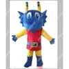Volwassen Characte Blue dragond voetbal mascottekostuum Halloween kerstjurk Full Body Props Outfit mascottekostuum