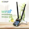 1pc Edup Wi-Fi Card Wi-Fi 6e Bt 5.2 Tri-Band Ax210 PCIe беспроводная карта адаптера Wi-Fi 6 ГГц/5 ГГц/2,4 ГГц ультра-низкую задержку MU-Mimo для настольного ПК 10/11 64 бит (модель EP-9651)