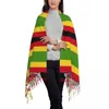 Cachecóis personalizados com estampa de bandeira do Zimbábue longa franja cachecol feminino antifrio