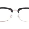 NewSuperb Unisex Sobrancelha Quadrada Meia Armação de Óculos Importada Plank Metal 52-21-145 para Óculos de Prescrição Caixa Completo