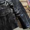 Herrenjacken Tailor Brando Uncoated Batik Cowhide FourPocket Short Safari Jacket TALON Zipper American Vintage Leather 230802