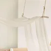 Curtain 132x350cm European Style Bed White Tulle For Bedroom Window Transparent Voile Canopy Scarf Home Decoration