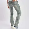 Heren Jeans Y2K Heren Streetwear Mode Ripped Hollow Out Ontwerp Rechte Denim Broek Voor Mannen Hip Hop Patchwork Slanke Jean Broek
