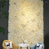 Decorative Flowers Artificial Flower Wall Panels 24'' X 16'' 3D Silk Hydrangea Floral Panel For Po Background Home Party Wedding Backdrop